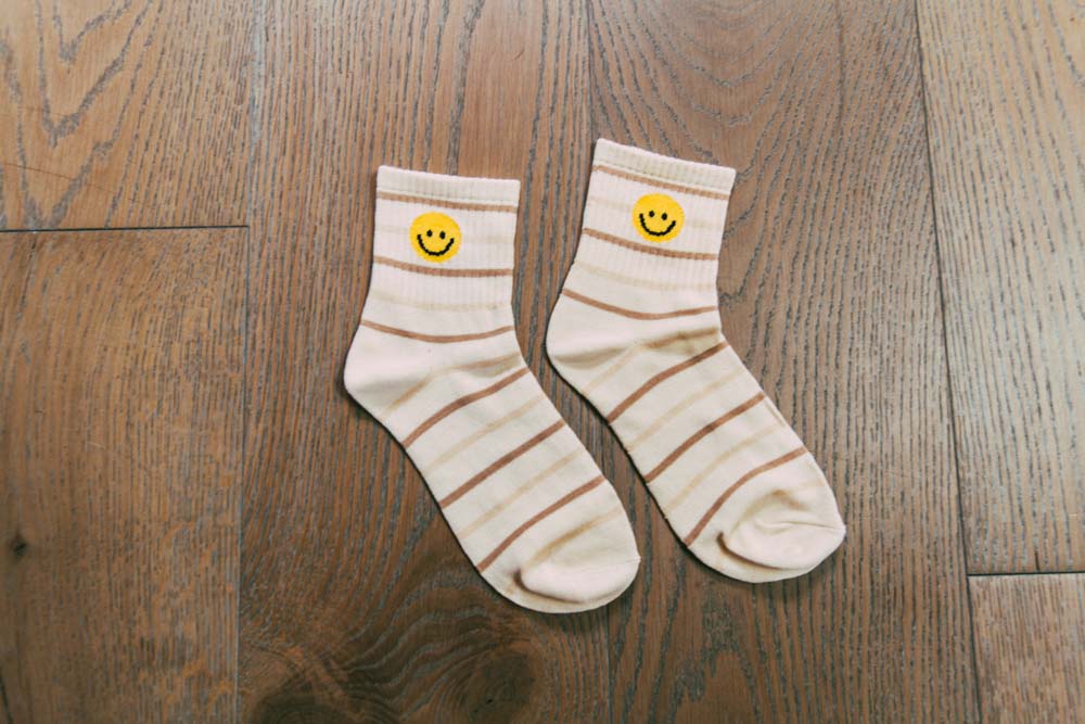 Fall Stripe Smile Socks